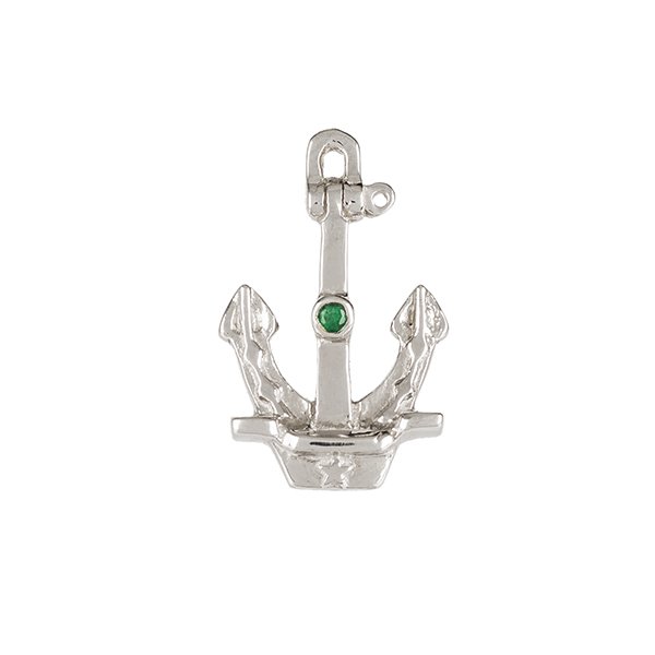 Pin Marinero Ancla con Esmeralda